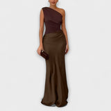 Sereia maxi elegante de um ombro