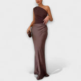 Sereia maxi elegante de um ombro