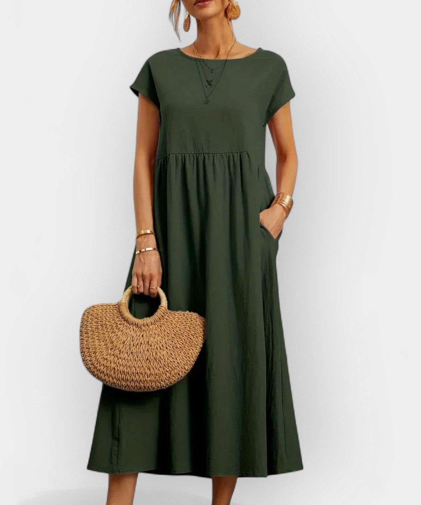 Eduarda | Vestido de Algodão Leve Vermelho