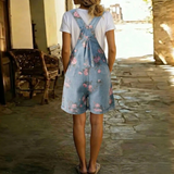 Judy™ | Macacão de denim floral lavado vintage
