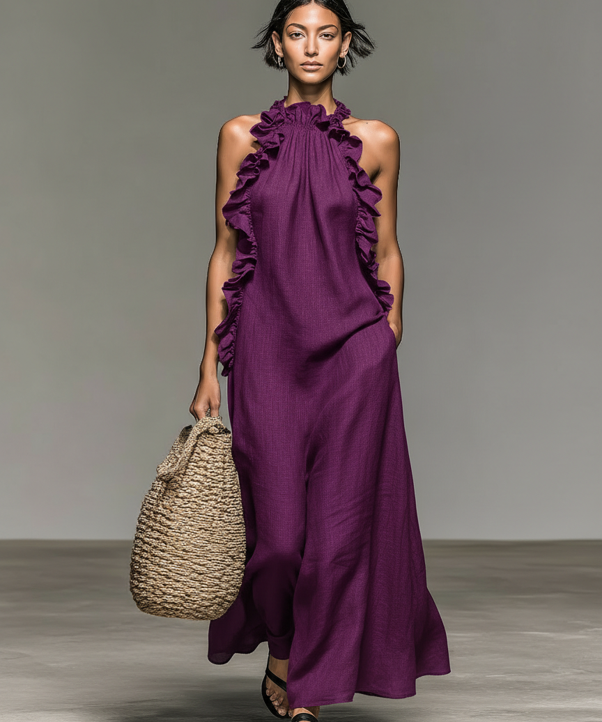 Margarida - Vestido Maxi Sem Mangas em Linho