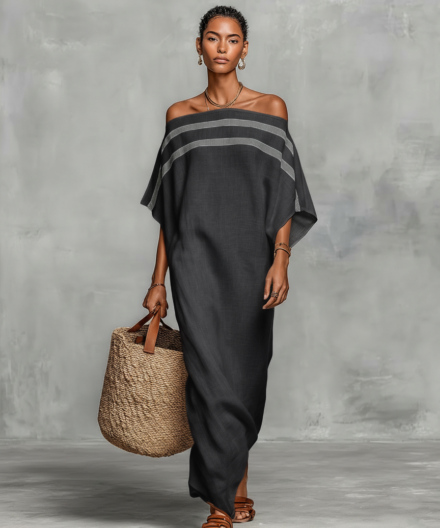 Vestido Maxi Minimalista em Linho