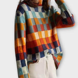 Jana | Sweater de Gola Alta em Patchwork