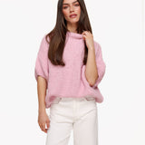 Pullover Rosa Claro de Lã com Mangas 3/4