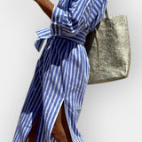 Margarida | Vestido Camisa Riscado Verão