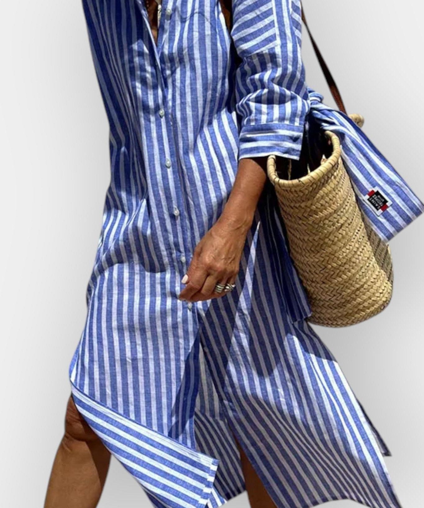Margarida | Vestido Camisa Riscado Verão