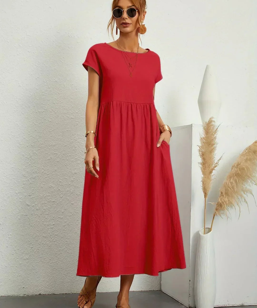 HEIKE | VESTIDO MIDI FLUIDO DE ELEGÂNCIA ATEMPORAL