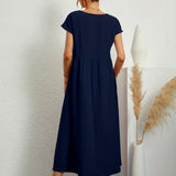 Inês - Vestido Midi Algodão Bolsos