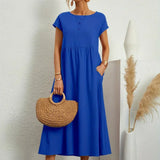 Inês - Vestido Midi Algodão Bolsos