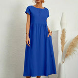 Inês - Vestido Midi Algodão Bolsos