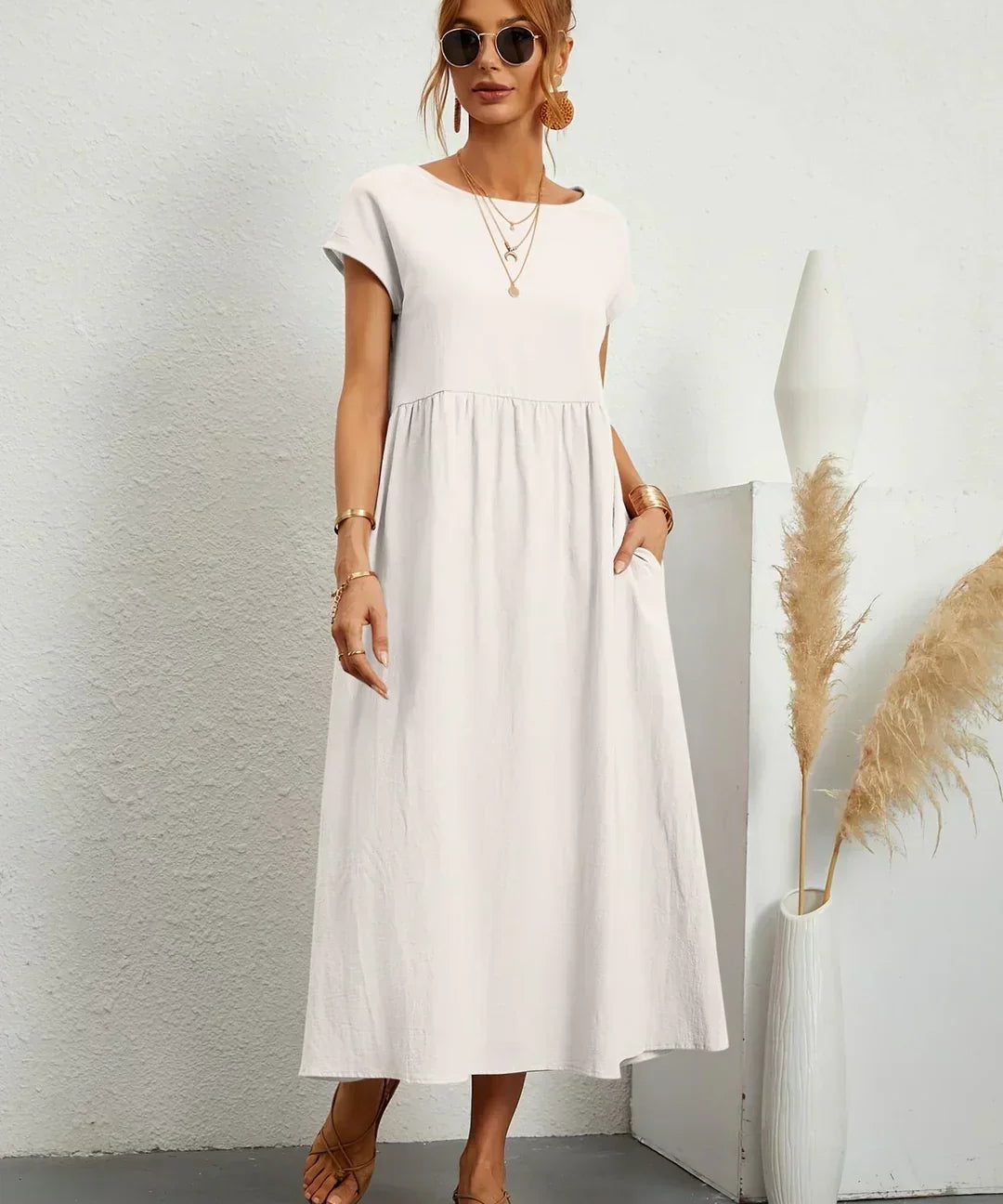 HEIKE | VESTIDO MIDI FLUIDO DE ELEGÂNCIA ATEMPORAL