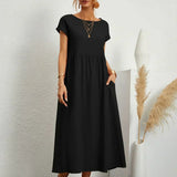 Inês - Vestido Midi Algodão Bolsos