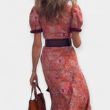 Núria | Vestido com Babados Rosa Verão