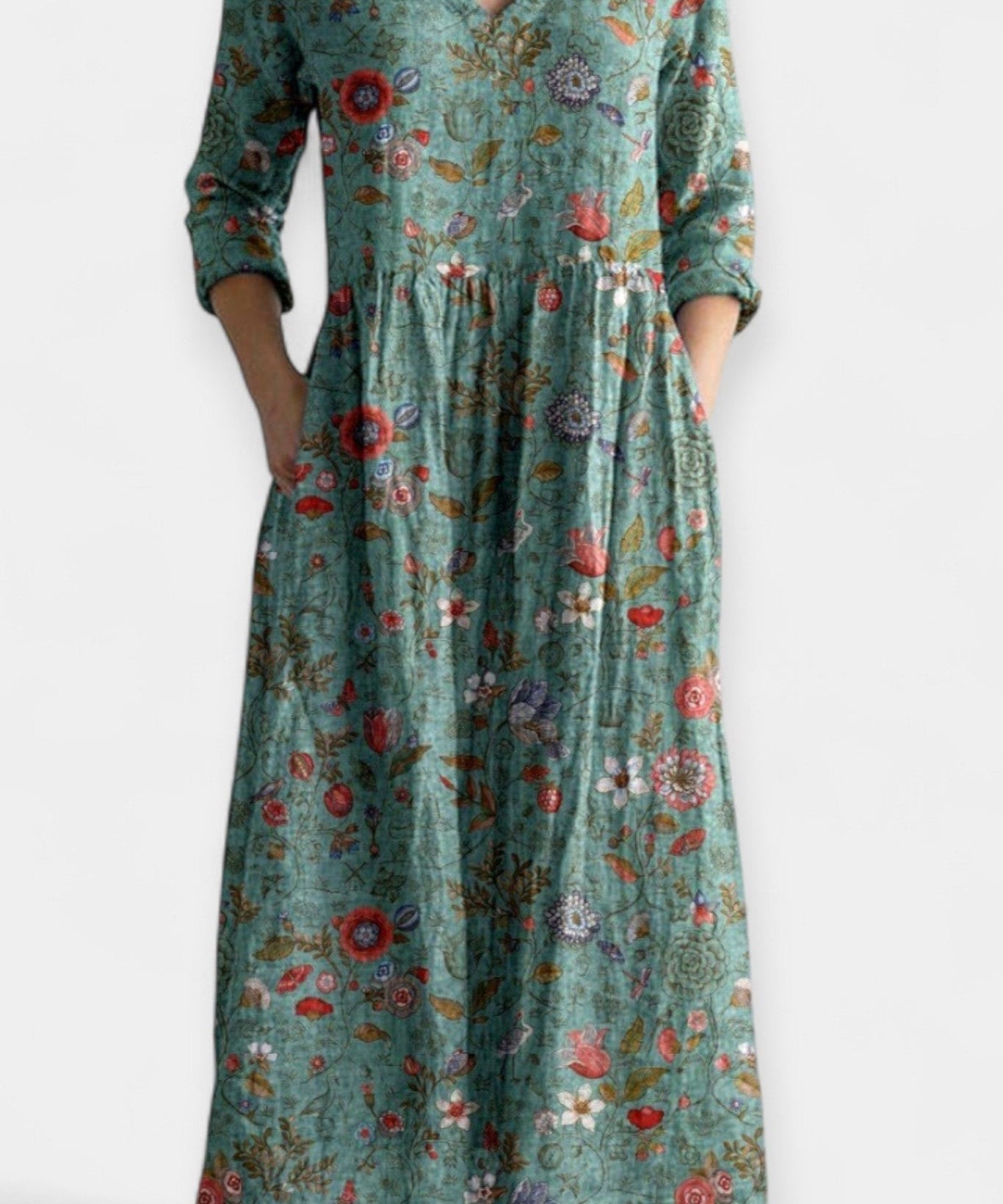 Patrícia | Vestido Floral Leve Maxi Verão