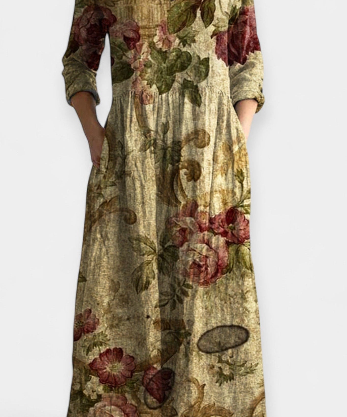 Patrícia | Vestido Floral Leve Maxi Verão