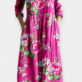 Patrícia | Vestido Floral Leve Maxi Verão