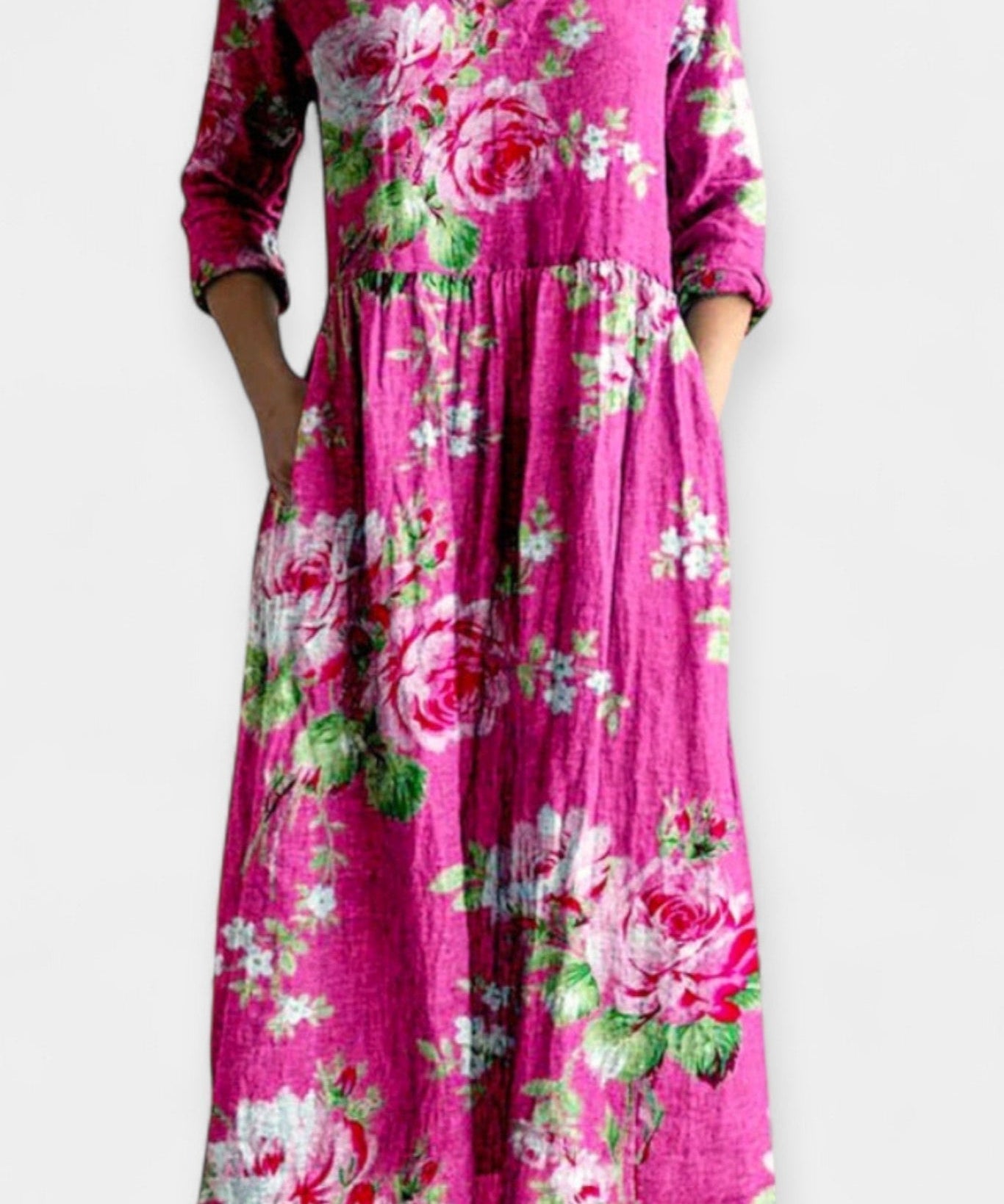 Patrícia | Vestido Floral Leve Maxi Verão