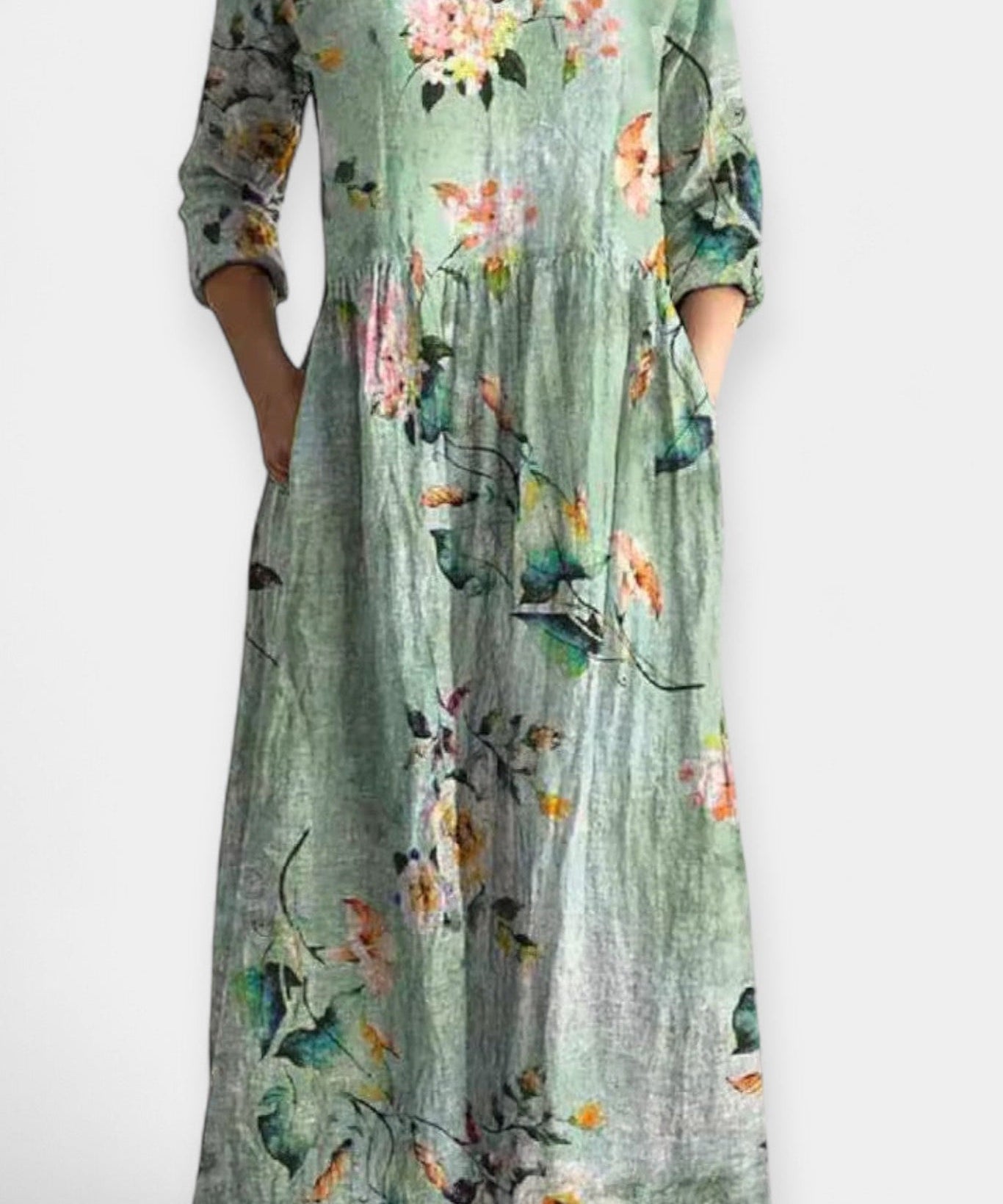 Patrícia | Vestido Floral Leve Maxi Verão
