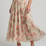 Lara - Vestido Midi Floral com Decote Halter