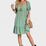 Raquel | Vestido Decote V Floral Verão