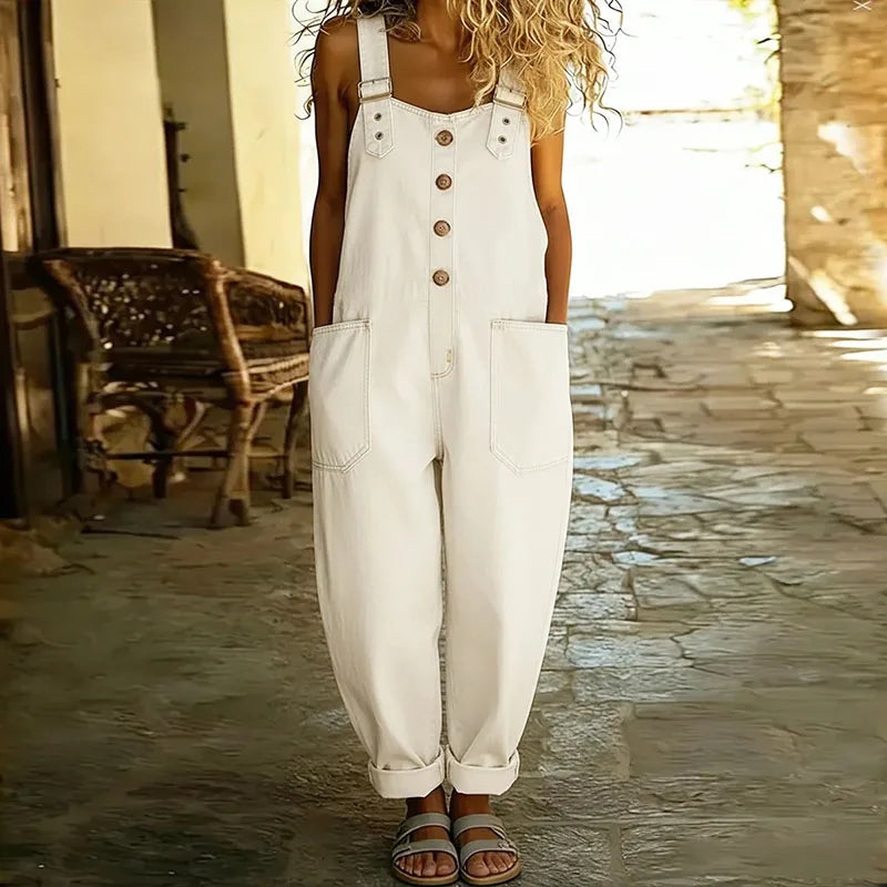 Mae™ | Salopette vintage em algodão suave com efeito denim