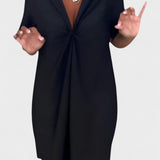 Susana | Vestido Preto Decote V Verão