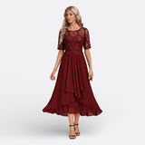 Mariana - Vestido de Renda com Manga Curta