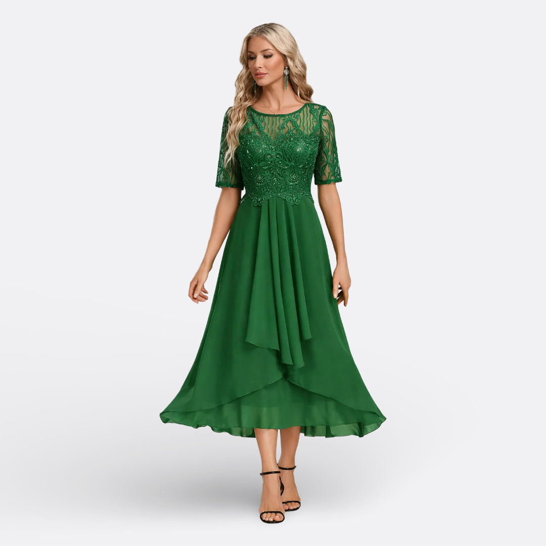 Mariana - Vestido Renda Azul-escuro