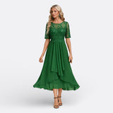 Mariana - Vestido de Renda com Manga Curta