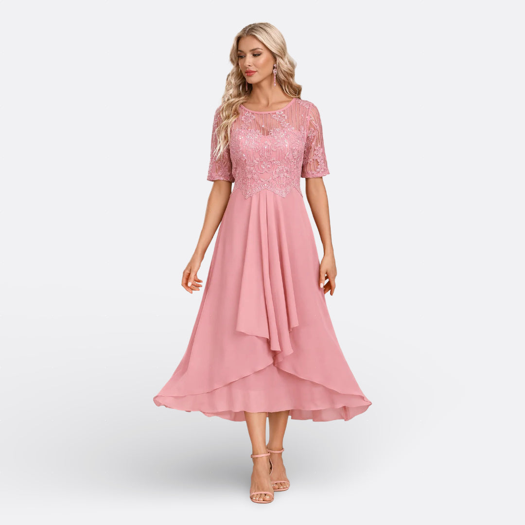 Mariana - Vestido Renda Azul-escuro