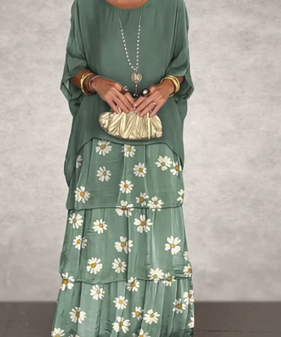 Lara – Vestido longo fluido elegante