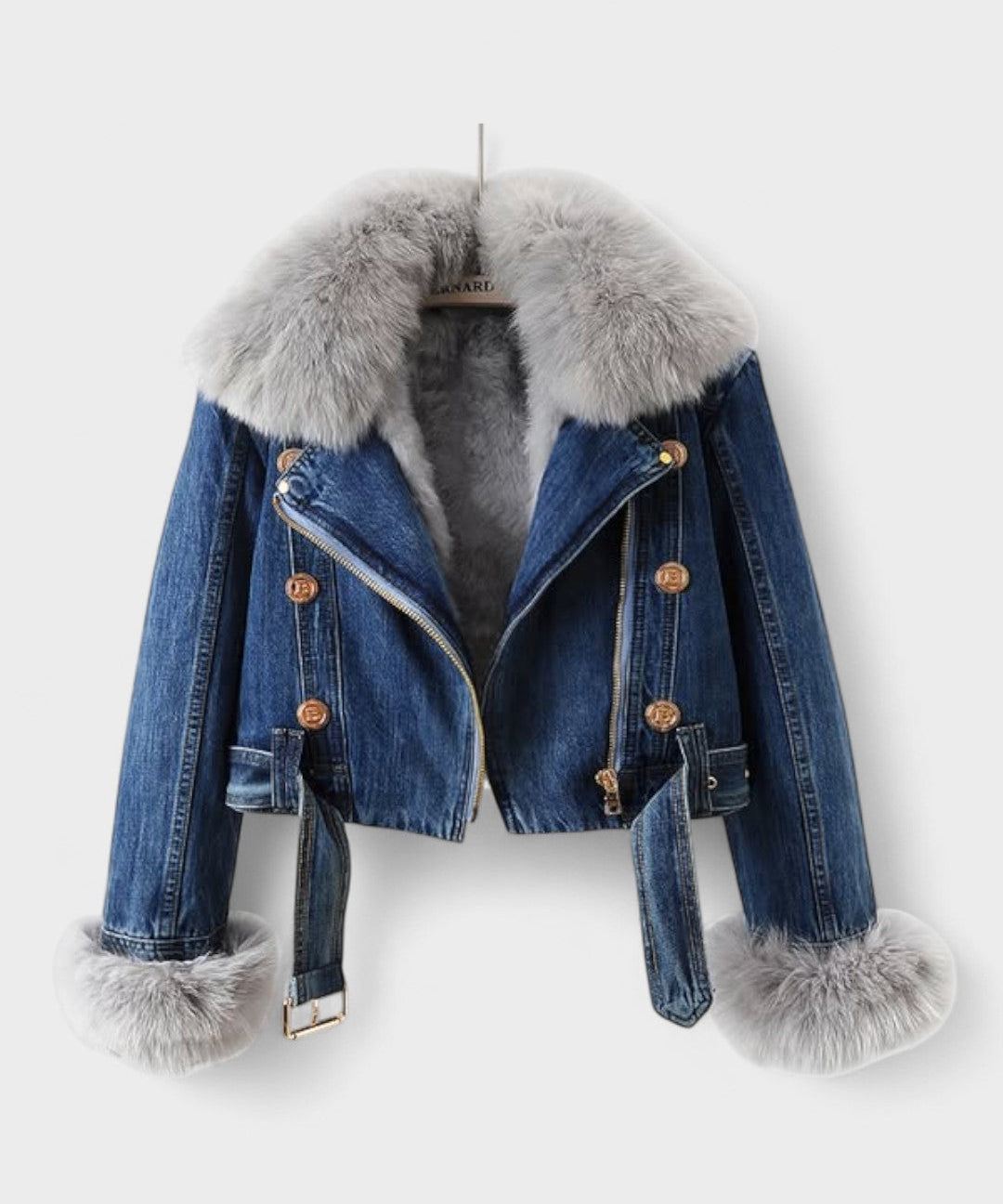 Thyra™ | Casaco de Denim com Forro de Pêlo Sintético