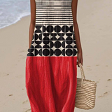 Janete - Vestido Midi Colorblock Vibrante