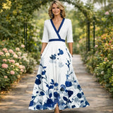 Mila™ | Vestido Maxi com Decote em V Fluido