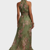 Livia - Elegante Maxi Vestido Halter com Flores