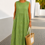 Luísa | Vestido Elegante Sem Mangas com Bolsos