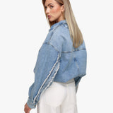 Casaco Bomber em Denim Azul