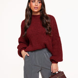 Bordeaux Lã Tricotada - Sweater