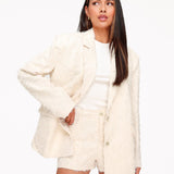 Blazer Oversized Detalhada em Creme