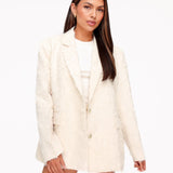 Blazer Oversized Detalhada em Creme