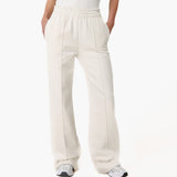 Calças de Jogging Creme de Pernas Largas