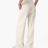 Calças de Jogging Creme de Pernas Largas