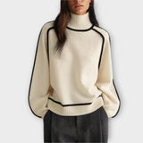 Emilie - Sweater de Gola Alta Sofisticado e Elegante