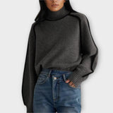 Emilie - Sweater de Gola Alta Sofisticado e Elegante