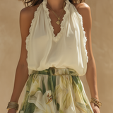 Lysandra™ | Conjunto fluido com padrão floral elegante