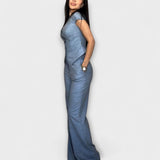 Ivy - Conjunto Elegante de Top com Decote em V e Calças