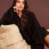 Pullover de Lã Castanho Escuro