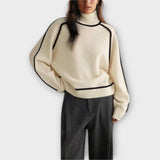 Emilie - Sweater de Gola Alta Sofisticado e Elegante