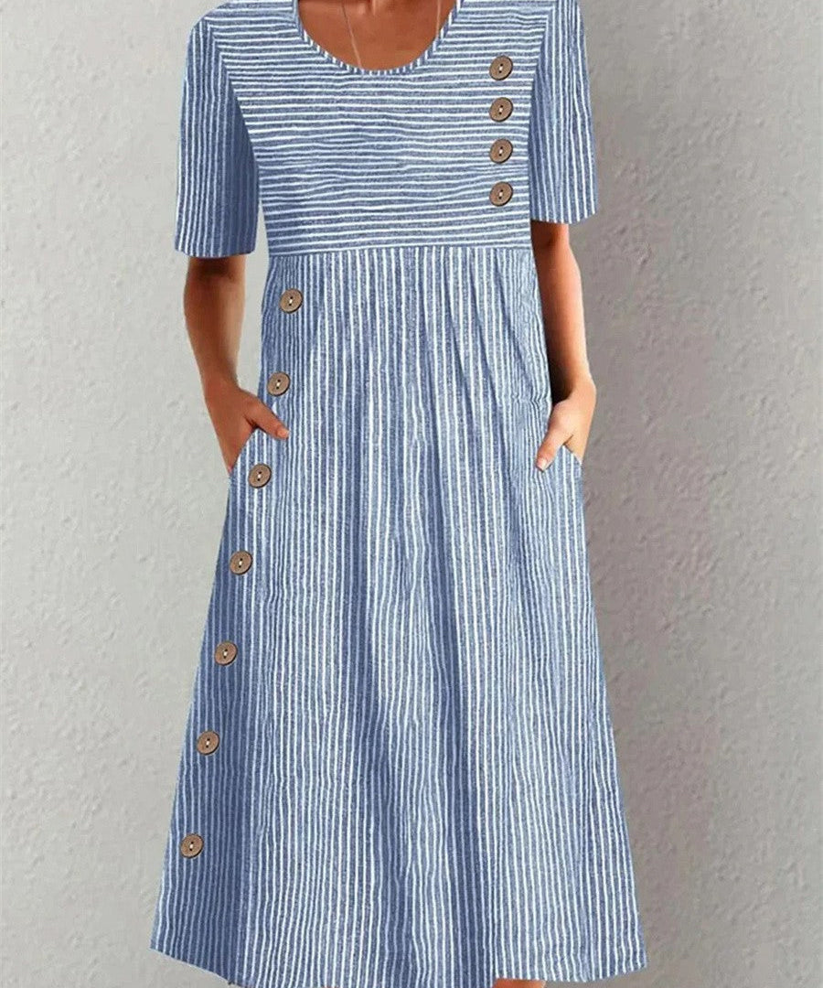 Íris | Vestido de Verão Listrado