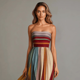 Leonor - Vestido Longo Colorido Sem Mangas